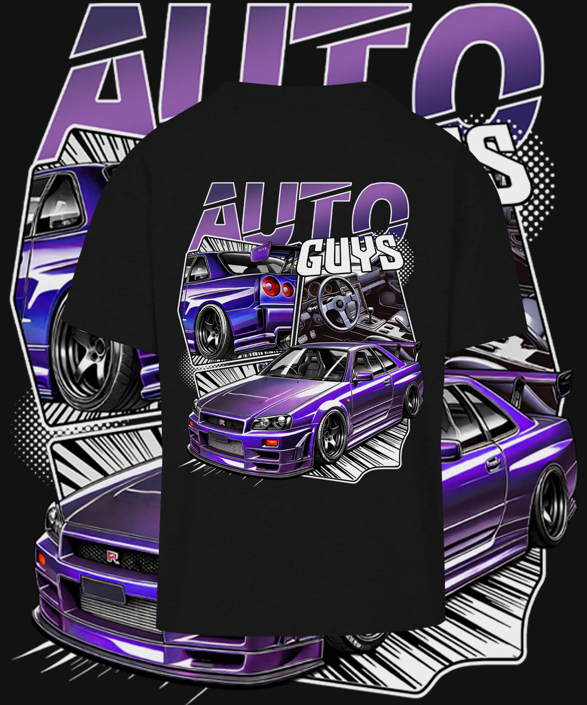 Midnight Purple R34 Oversized T-shirt
